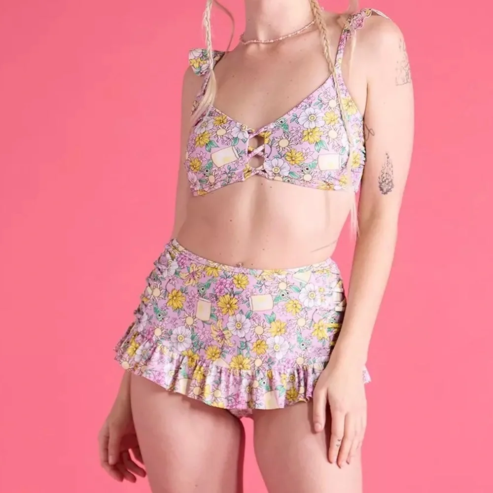 Disney Tangled Ruffle‎ Skirted Swim Bottoms & Top Hot Topic